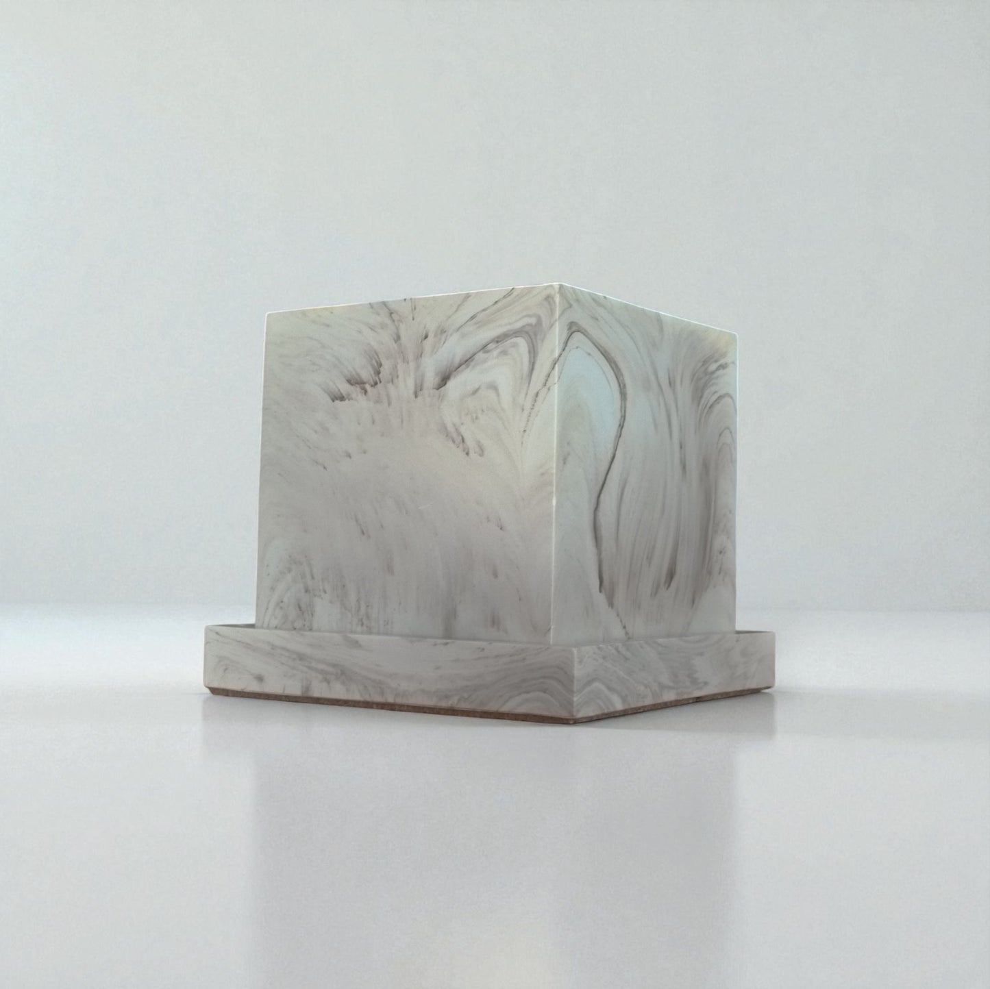 Pot carré en Jesmonite – coloris au choix