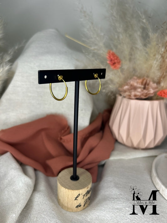 Créoles clips sans percage 20mm dorées