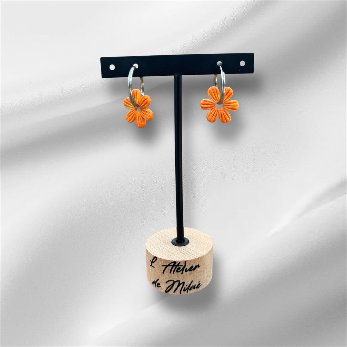 Pampille « Milaé » - 20 mm - marbré orange (B)