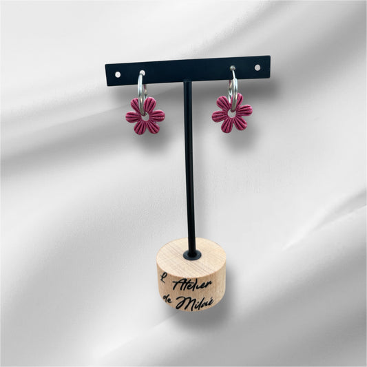 Pampille « Milaé » - 20 mm - Rose pailleté (B)